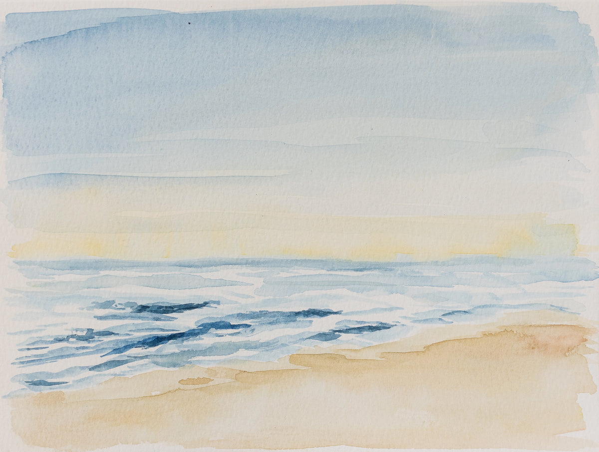 beach waves watercolor print