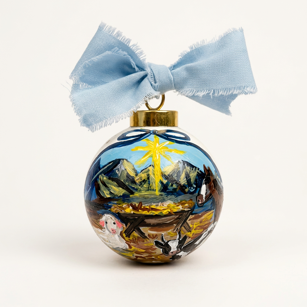 Handpainted Heirloom Nativity Ornament