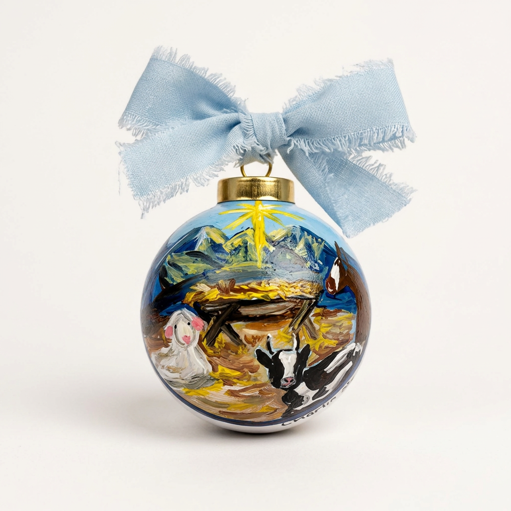 Handpainted Heirloom Nativity Ornament