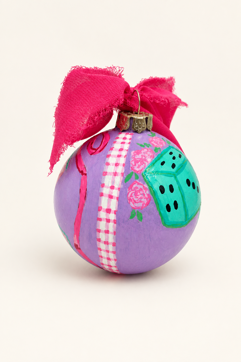 Pink and Purple Mahjong ornament